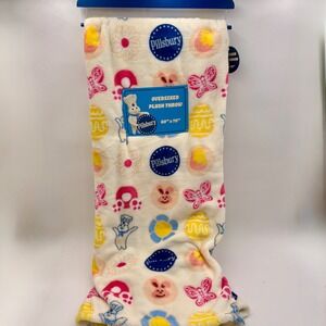 Pillsbury Oversized Plush Throw Blanket 60x70 Baking Doughboy Easter Spring